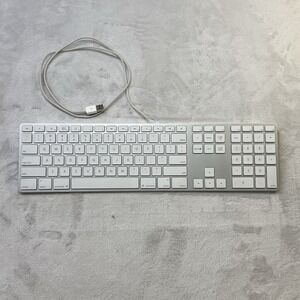 Apple Wired Aluminum Keyboard A1243 USB Full Size Numeric Keypad Tested